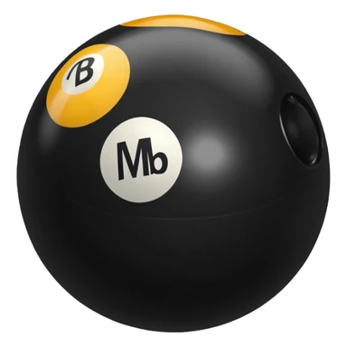Black pull Ball with MB written on it. Nothing else no holes or anything  sticker