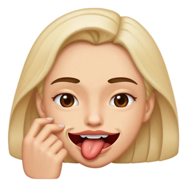 Seductive lip biting sticker