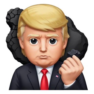 Trump holds coal in his hands sticker