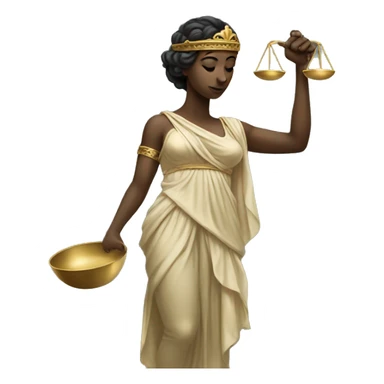 goddess Themis holding scale in her hand while blindfolded sticker