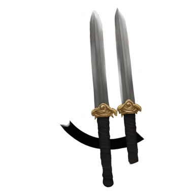 One diagonal black stripe centered between two red stripes. Superimposed on the black stripe is a blunted sword surrounded by a golden wreath of fig leaves. sticker