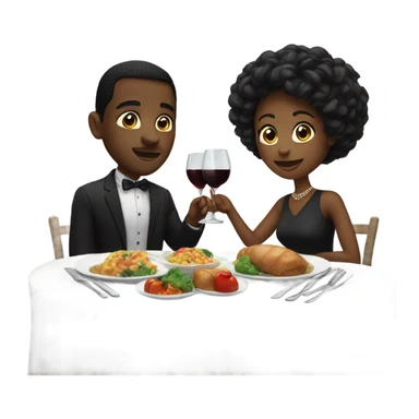 Dinner date black couple sticker