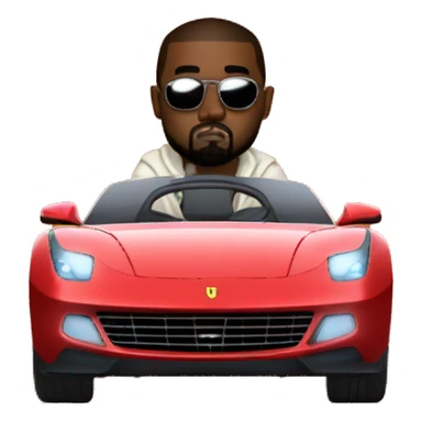 Kanye west driving a Ferrari on mars sticker