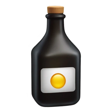 Dark glass bottle with oil sticker