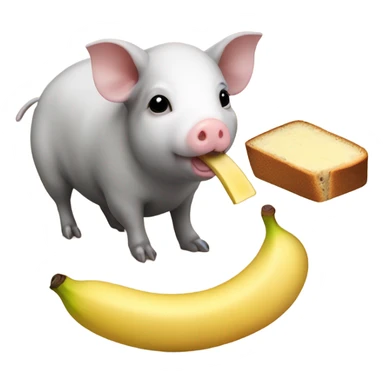 skinny pig eating banana bread sticker