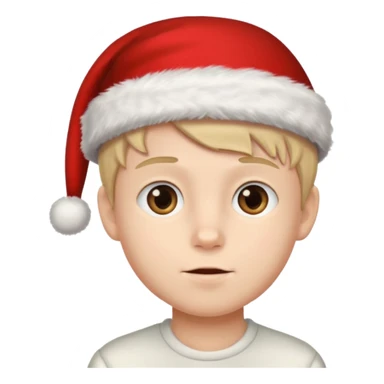 Christmas hat on a cute boy head sticker