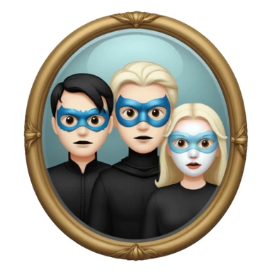 Spooky Man on mask in mirror behind woman sticker