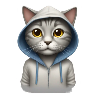cat with a hoodie on sticker