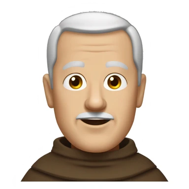 A middle-aged white male friar with a grizzled appearance, buzz cut, and a square jaw. sticker