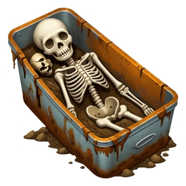 tin figure buried with a corpse sticker