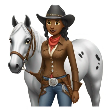 cowgirl with appaloosa horse sticker