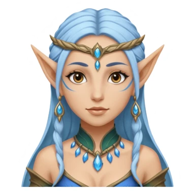 ESO female water elf warrior with lashes and earrings sticker