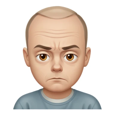 Carl from Sling Blade, serious expression, recognizable features, neutral background sticker