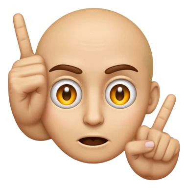 an emoji that with 2 fingers from one hand pointing their eyes a bit mad sticker