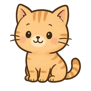 cute cat sitting, general style, cute and charming sticker