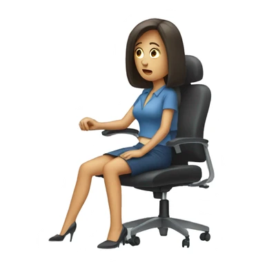 a woman sitting on an office chair looking bored sticker
