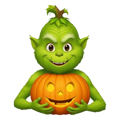 Grinch with a pumpkin  sticker