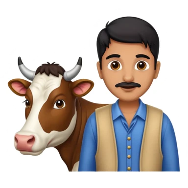 Indian man withg cow sticker