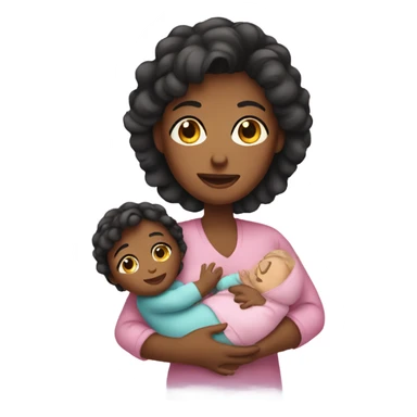 mom holding a baby girl sticker
