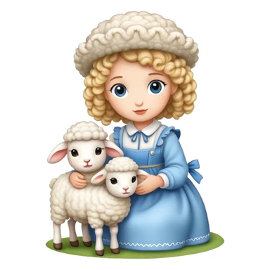 little bow peep lamb sticker
