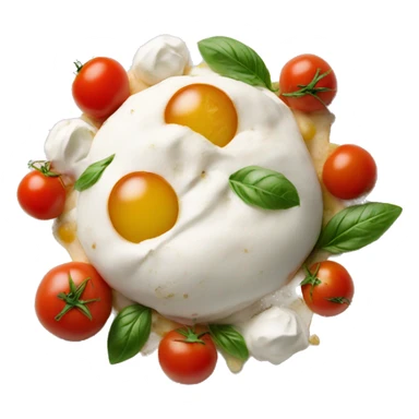 buratta with tomatoes on a plate sticker