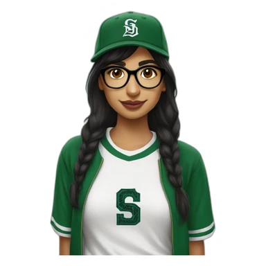 Mia Khalifa slytherin baseball tshirt sticker