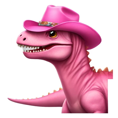 Dinosaur wearing a pink cowboy hat and boots   sticker
