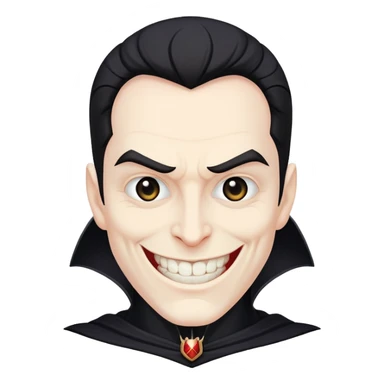 villain with evil grin and black cape sticker