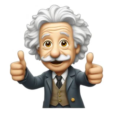 albert einstein with thumbs up sticker