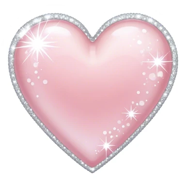 light pink heart with big white sparkles sticker