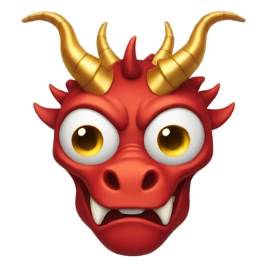 red dragon face with golden horns apple emoji sticker