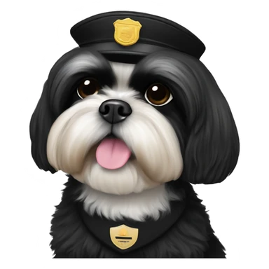 Shih tzu has all black fur (no other color). And is in a security uniform sticker