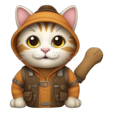 cat wearing woodpacker costume sticker