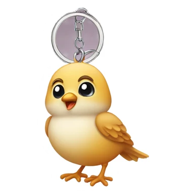 a keychain of a cute baby bird sticker