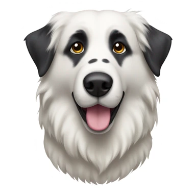 Great Pyrenees with black face sticker