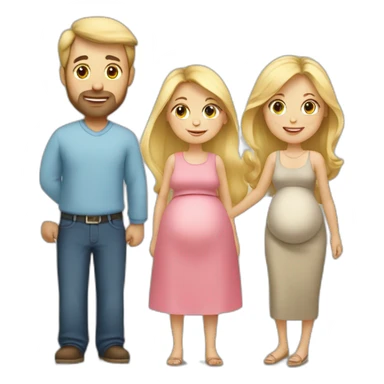 Family;blonde-haired-pregnant-mother, blonde-haired-toddler, dark-haired-dad sticker