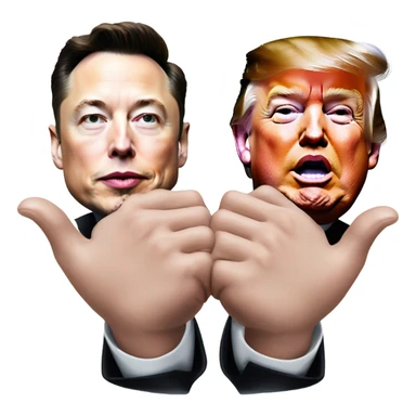 Elon Musk and Donald Trump gives hands like da vincis art picture sticker