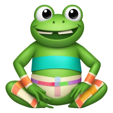 Frog with band aids on belly sticker