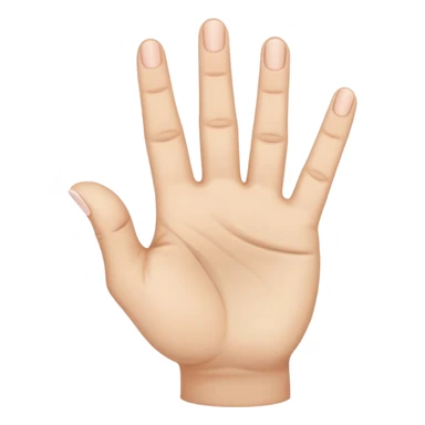 hand with a light skin tone. The palm is facing forward, with the thumb, middle finger, and pinky finger extended, while the index and ring fingers are curled down into the palm. sticker