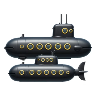 can you generate an emoji of a small black submarine with only two portholes? sticker