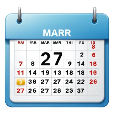 big calendar with the leters 27 MAR sticker