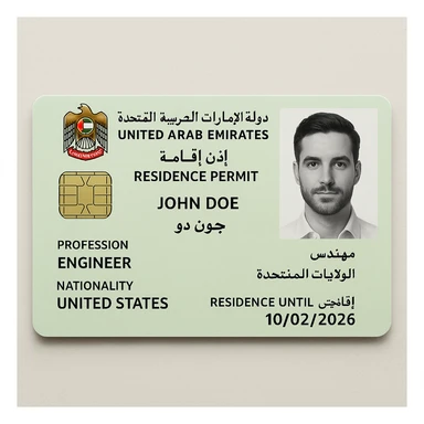 Dubai Residence Permit Card sticker