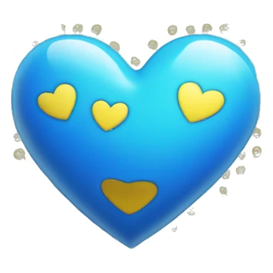 Blue yellow shiny heart  sticker