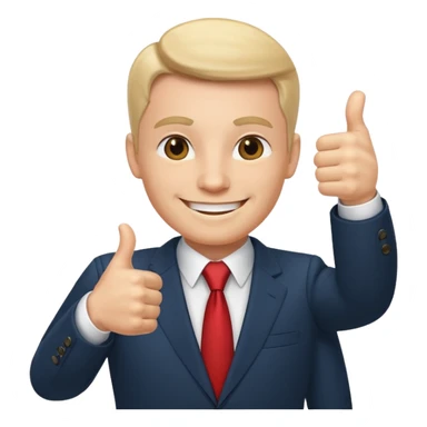 Boss with thumbs up sticker