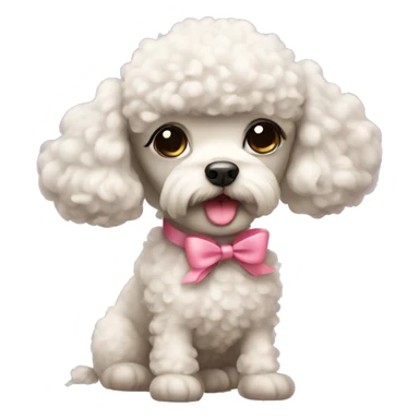 Cute poodle with a bow sticker