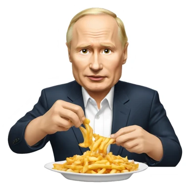 Vladimir poutine qui mange une poutine sticker