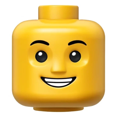 yellow smiling LEGO minifigure head sticker