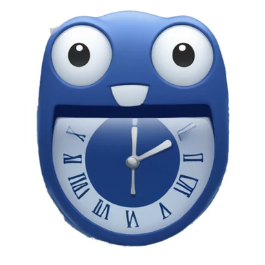 a sparkly dark blue clock with silver stars on it sticker