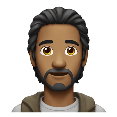 Homeless man with long straight black hair and tan skin sticker