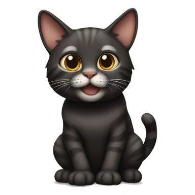 dark taby cat (not fat, big eyes) being silly, full body sticker